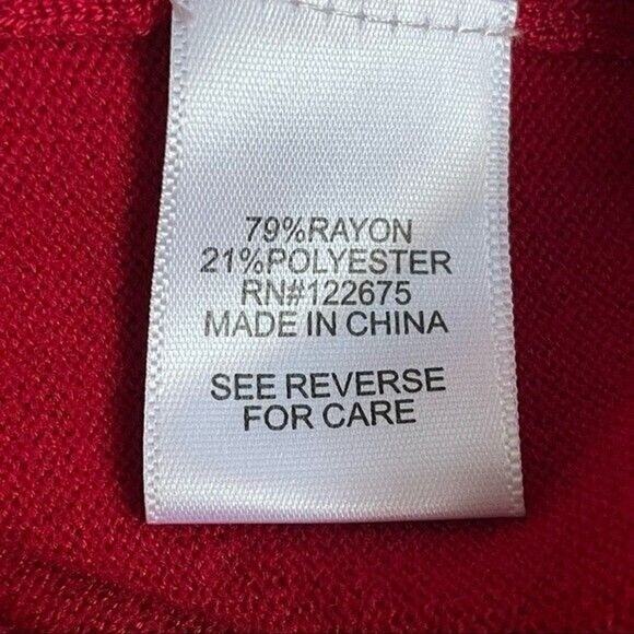 Lety & Me XL Sweater Tunic Style Crew Neck Red with Black Trim Elegant - Picture 6 of 7